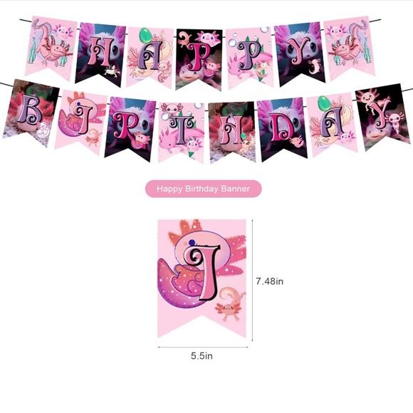 🎄 5 for $25 🎄Axolotl Birthday decorations - Picture 6 of 13